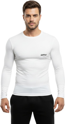 WMX Solid Men Crew Neck White T-Shirt