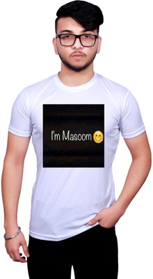 KRYONIX Typography Men Round Neck White T-Shirt