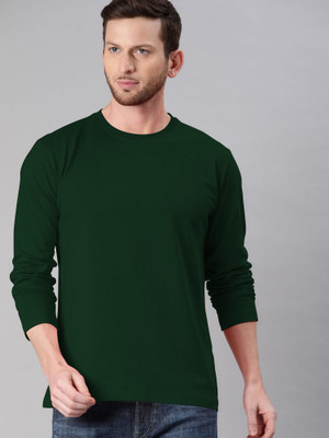 Nilan Solid Men Round Neck Green T-Shirt
