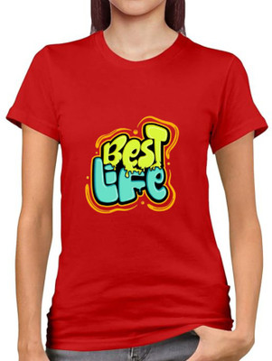 Gujjuunicorns Printed Women Round Neck Red T-Shirt