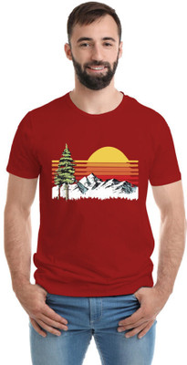 SmarTee Street Printed Men Round Neck Red T-Shirt