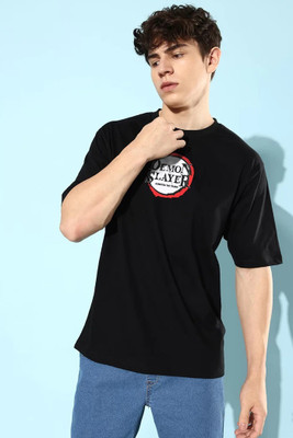 sova legacy Graphic Print Men Round Neck Black T-Shirt