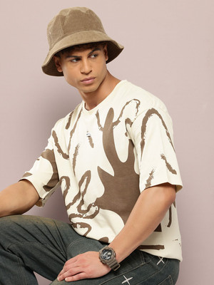 Kook N Keech Printed Men Round Neck White T-Shirt