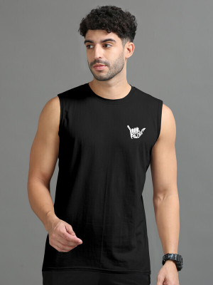 Triptee Printed Men Round Neck Black T-Shirt