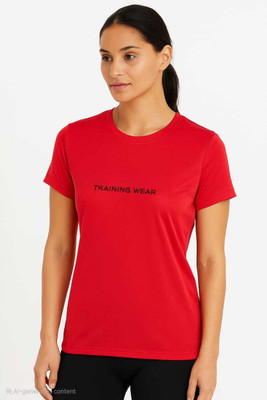 jkl Printed Women Round Neck Red T-Shirt