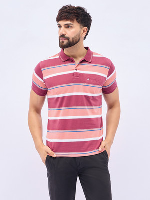 ARRAY Printed Men Polo Neck Multicolor T-Shirt