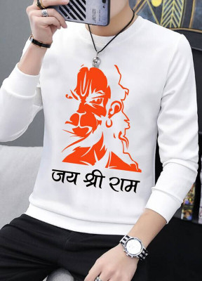 GPGX Printed, Typography Men Round Neck White T-Shirt