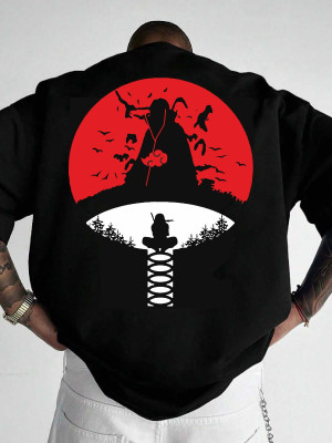 Macknit Printed Men Round Neck Black T-Shirt