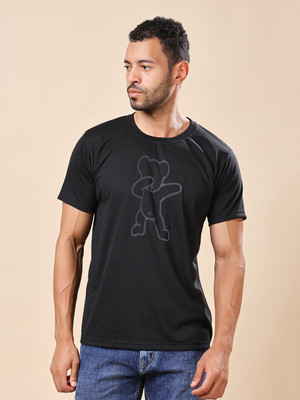 METRONAUT Printed Men Round Neck Black T-Shirt
