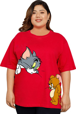 Elite soul Printed Women Round Neck Red T-Shirt