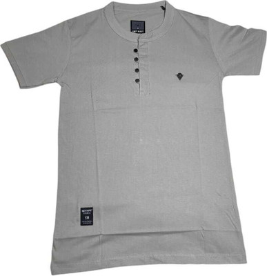 faizan fashion Solid Men Round Neck Grey T-Shirt