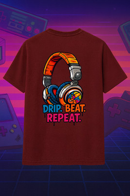 Desi Hood Graphic Print Men Round Neck Maroon T-Shirt