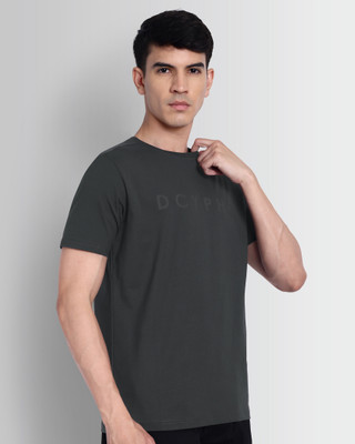 DCYPHR Solid Men Crew Neck Grey T-Shirt