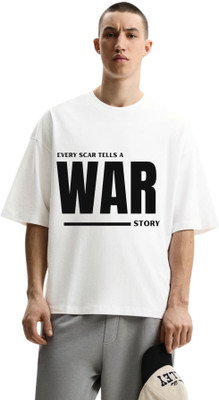 fashnobic Printed Men Round Neck White T-Shirt