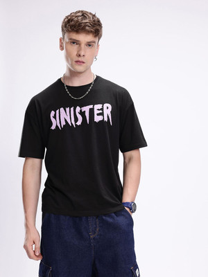 Kook N Keech Typography Men Round Neck Black T-Shirt