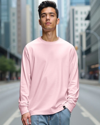 BEWAKOOF Solid Men Hooded Neck Pink T-Shirt