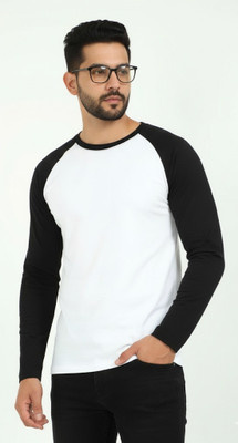 Estixx Colorblock Men Round Neck White, Black T-Shirt