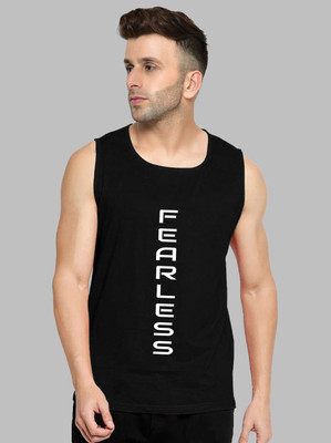 Yilden Typography Men Round Neck Black T-Shirt