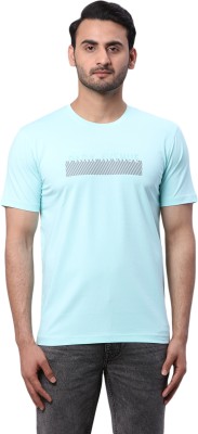 PARK AVENUE Printed Men Round Neck Blue T-Shirt