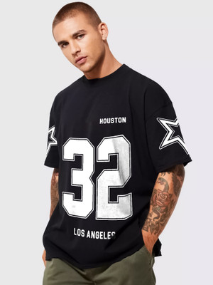 Jump Cuts Printed Men Round Neck Multicolor T-Shirt
