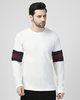 SMASH SMART WEAR Solid Men Round Neck White T-Shirt