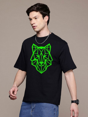 Moda Rapido Graphic Print Men Round Neck Black T-Shirt