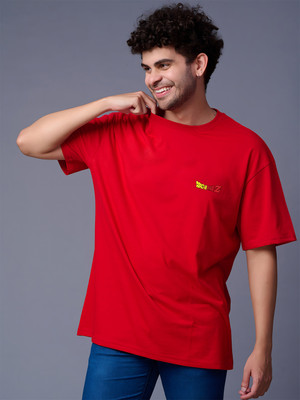 BDSQUARE Printed Men Round Neck Red T-Shirt