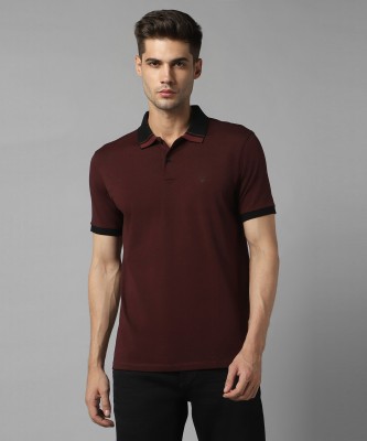 Allen Solly Solid Men Polo Neck Brown T-Shirt