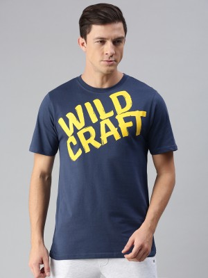 Wildcraft Typography Men Round Neck Blue T-Shirt