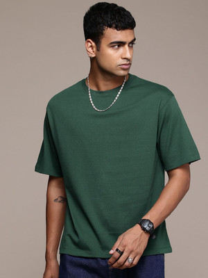 R.Code by The Roadster Life Co. Printed Men Round Neck Dark Green T-Shirt