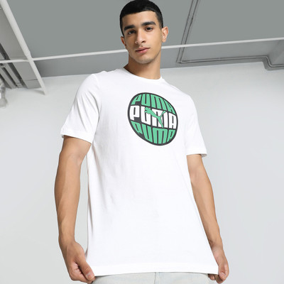 PUMA Printed Men Crew Neck White T-Shirt