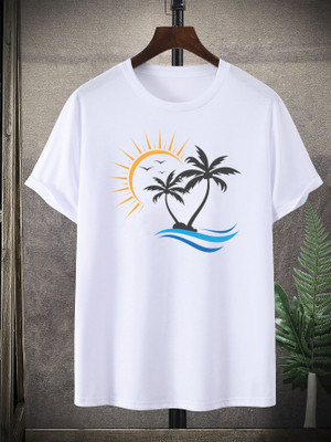 Kfz Printed Men Round Neck White T-Shirt