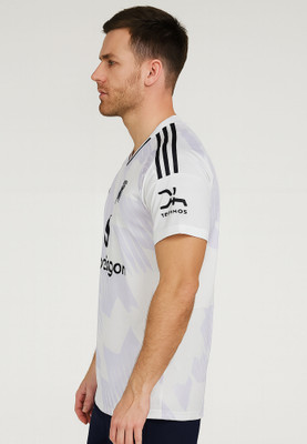 DOSTITCH Printed Men V Neck White T-Shirt