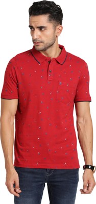 TURTLE Printed Men Polo Neck Red T-Shirt