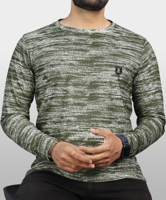 VeBNoR Printed Men Round Neck Green T-Shirt