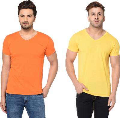 Adorbs Trend Solid Men V Neck Multicolor T-Shirt