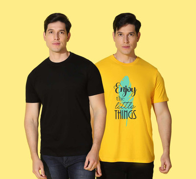 WOOSTRO Typography, Solid Men Round Neck Multicolor T-Shirt