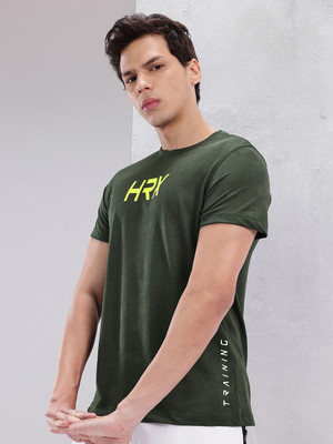 HRX by Hrithik Roshan Solid Men Round Neck Blue T-Shirt
