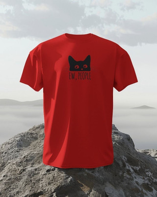 Scoot Prints Printed Men Round Neck Red T-Shirt