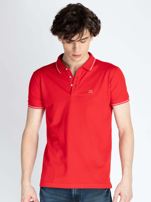 Status Quo Solid Men Polo Neck Red T-Shirt
