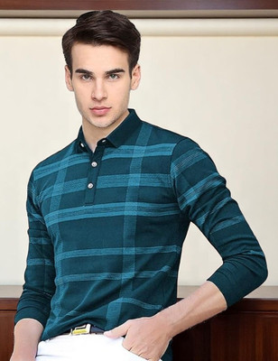 Autna Printed Men Polo Neck Blue T-Shirt