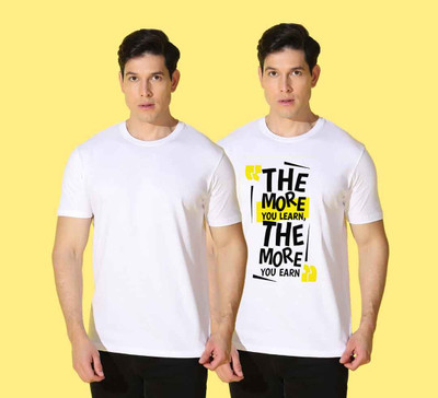 WOOSTRO Solid, Printed Men Round Neck Multicolor T-Shirt