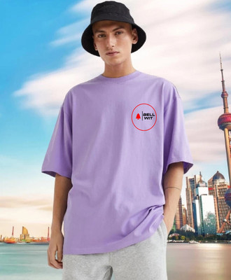 HouseOfCommon Printed Men Round Neck Purple T-Shirt