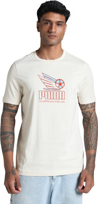 PUMA Printed Men Crew Neck White T-Shirt