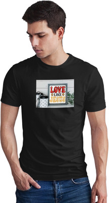 Seek Buy Love Printed Men Round Neck Black T-Shirt