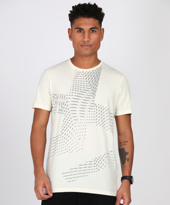 WROGN Printed Men Round Neck White T-Shirt