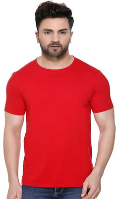 MOLASUS Solid Men Round Neck Red T-Shirt