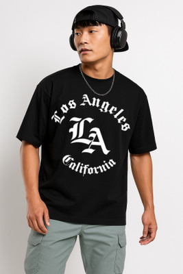JoyandHappiness Typography Men Crew Neck Black T-Shirt
