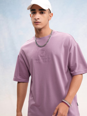 HIGHLANDER Printed Men Round Neck Purple T-Shirt
