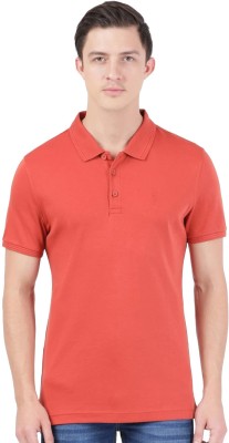 JOCKEY Self Design Men Polo Neck Orange T-Shirt